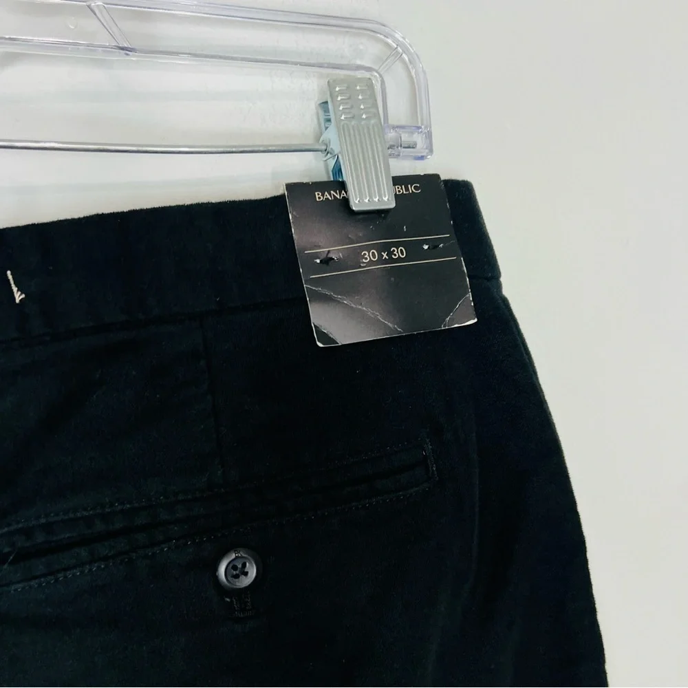 Banana Republic Black Cotton Blend Soft Chino Pants 30W 30L